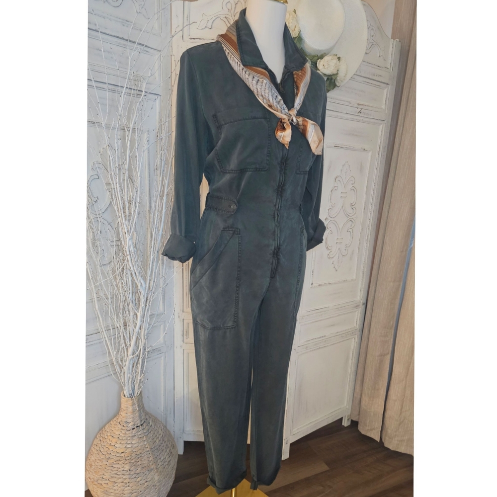 YFB Olive Green Utilitarian Chic Jumpsuit